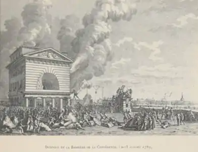 Incendie de la barrière de la Conférence.