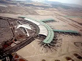 Vue aérienne de l'aéroport international d'Incheon