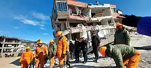 Équipe de recherche et secours indienne (NDRF) à Gaziantep.