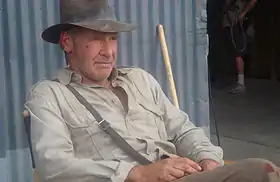 Harrison Ford lors du tournage dIndiana Jones et le Royaume du crâne de cristal en 2007.