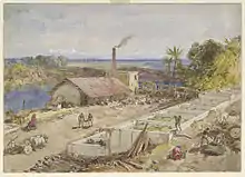 Indigoterie au Bengale, en 1867. Le Bengale était alors le premier producteur mondial d'indigo.