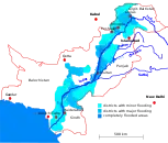 Carte des zones touchées par les inondations (au 26 août).