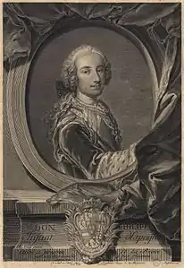 Don Philipp, infant d'Espagne gravé par Jean-Joseph Balechou (1740)