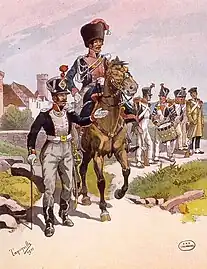 Infanterie de la Garde nationale et guide à cheval français, v. 1813-1815