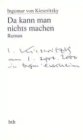 Signature de Ingomar von Kieseritzky