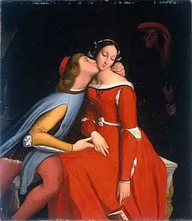 Francesca da Rimini et Paolo Malatesta par Ingres