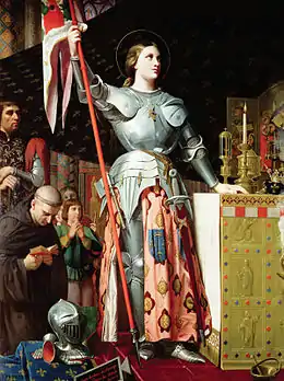 Jeanne d’Arc au sacre du roi Charles VII, dans la cathédrale de Reims (1854), huile sur toile, 240 × 178 cm, Paris, musée du Louvre.