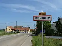 Entrée du village d'Innenheim.