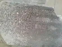 Inscription romaine dont le texte évoque le changement juridique de Volubilis