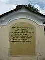 Inscription à l'entrée du cimetière d'Antagnod.