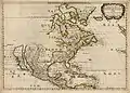 Représentation cartographique de l'Amérique du Nord par Nicolas Sanson, 1650.