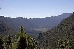 Vue de la Cumbre Nueva depuis la caldeira de Taburiente au nord-ouest.