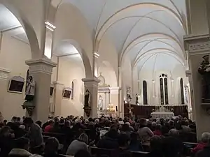 Intérieur de l'Eglise de Mégevette, lors du concert de la Manécanterie des Petits Chanteurs à la croix de bois, en décembre 2022.