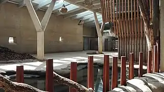 Vue de l'intérieur de l'installation Tembea dédiée aux éléphants d'Afrique.