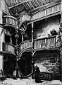 Morlaix : intérieur de maison (maison à pondalez).