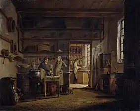 Intérieur du laboratoire d'apothicaire (1818)