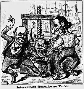 « Intervention française au Tonkin » (La Comédie politique, 27 mai 1883).