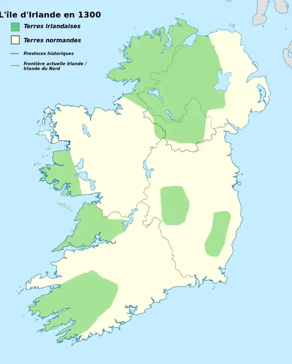 Carte historique de l'Irlande