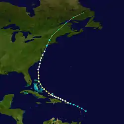 Parcours de l'ouragan Irene