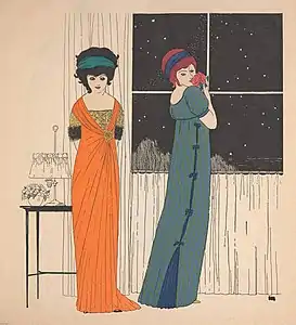 Illustration des Robes de Paul Poiret, ouvrage présentant la collection de Paul Poiret (1908).