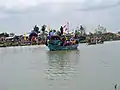 Un nadran, rituel de demande ou de célébration d'une bonne pêche, à Kandanghaur dans la région d'Indramayu