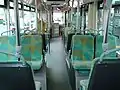 Le textile, les revêtements, la petite visserie et les boutons, les autocollants et autres panneaux imprimés des transports en communs sont issus de l'industrie légère. Ici l'intérieur d'un Irisbus Agora S - RATP, France;