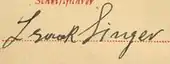 signature d'Isaac Bashevis Singer