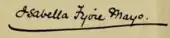 signature d'Isabella Fyvie Mayo