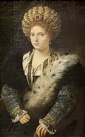Titien (1490-1576), Portrait d'Isabella d'Este, 1534-1536,Venise.