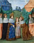 Le mariage d'Isabelle avec Richard II d'Angleterre. Miniature tirée des Chroniques de Jean Froissart, vers 1470-1472.