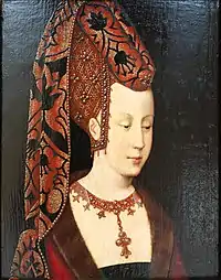 Isabelle de Portugal, duchesse de Bourgogne, par un peintre anonyme au milieu du XVe siècle. Musée du Louvre.
