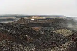 Vue générale sur les coulées du Leirhnjúkshraun