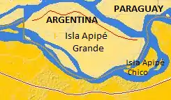 Carte de l'île Apipé