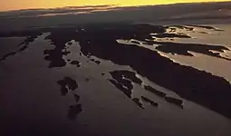 Strate volcanique érodée à Isle Royale dans le Michigan.