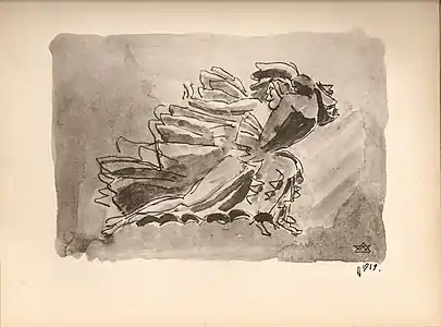 Isadora Duncan, illustration pour Écrits sur la danse (1927).