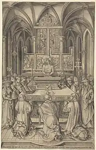 Messe de saint Grégoire, vers 1490, Israël van Meckenem, National Gallery of art de Washington.