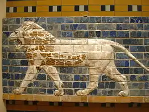 Panneau de briques vernissées de la porte d'Ishtar.
