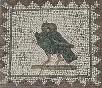 Détail d'une mosaïque de la maison des Oiseaux.