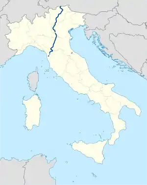 Parcours de la route sur une carte de l'Italie