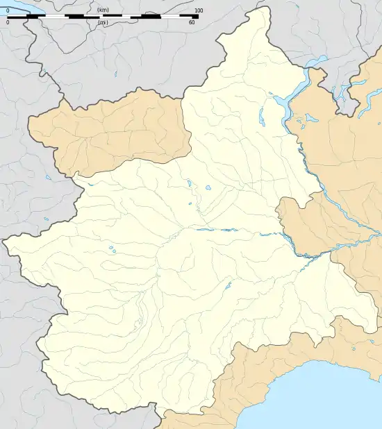 Carte des mégalithes du Piémont