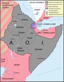 L'Afrique orientale italienne en 1936.