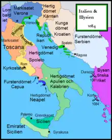 Description de l'image Italy and Illyria 1084 AD-sv.png.