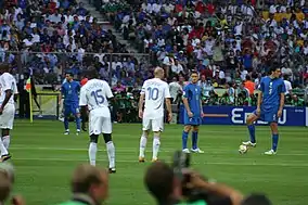 Scène de la finale de la Coupe du monde 2006 entre la France et l'Italie.