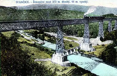 Viaduc d'Ivančice en 1911.