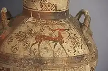 Amphore éolienne proche du style des Chèvres Sauvages, Çandarlı-Pitane, 630-625. Musée d'Izmir (Smyrne)