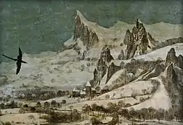 Montagne et château.