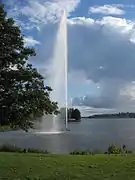 Le jet d'eau du parc rantapuisto.