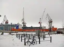 Jätkäsaari et les installations portuaires.