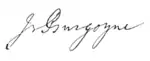 Signature de John Burgoyne