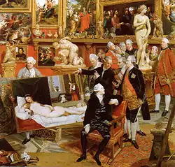 La tribune des Offices, dans un tableau du XVIIIe siècle de J. Zoffany (détail).